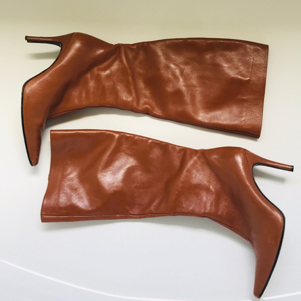 Claudina Brown Leather Knee High 3.5” Boots